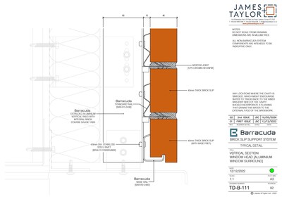 System Drawings | jamesandtaylor limited | Terracotta Tile Facade | Facing Brick System | Facade Metal