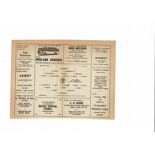 1964/65 Heanor Town v Grantham Midland League Football Programme