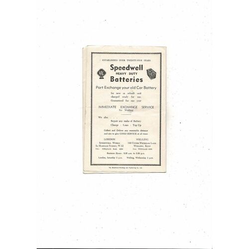 1955/56 Brentford v Colchester United Football Programme