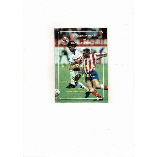 Real Madrid v Lleida La Liga Ist Division Football Programme 1993/94