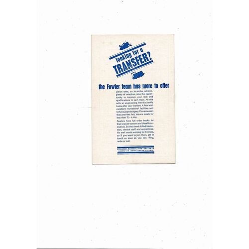 Leeds United v Torino Fairs Cup Football Programme 1965/66