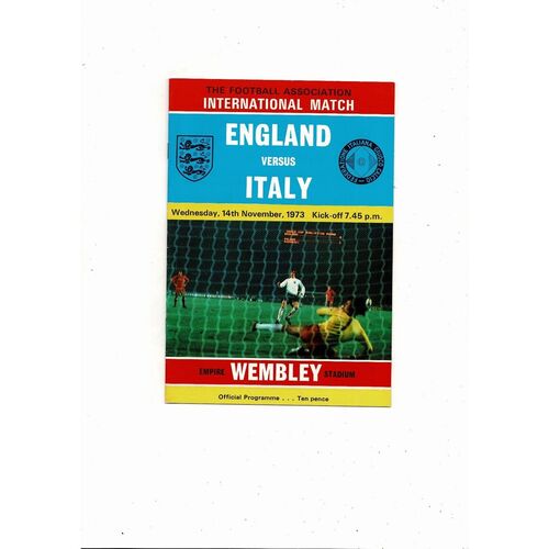 1973 England v Italy Football Programme