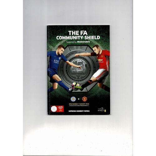 2016 Leicester City v Manchester United Charity Shield Football Programme