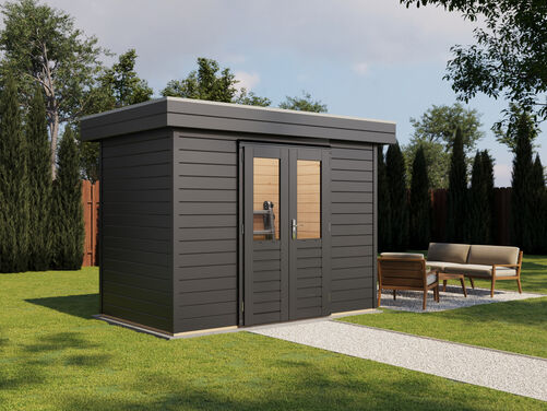 3.0mtr x 1.8mtr 28mm walled Flat Roof Cabin