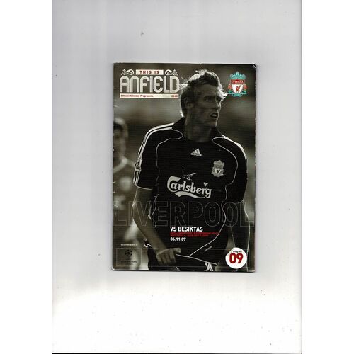 Liverpool v Besiktas Champions League Football Programme 2007/08