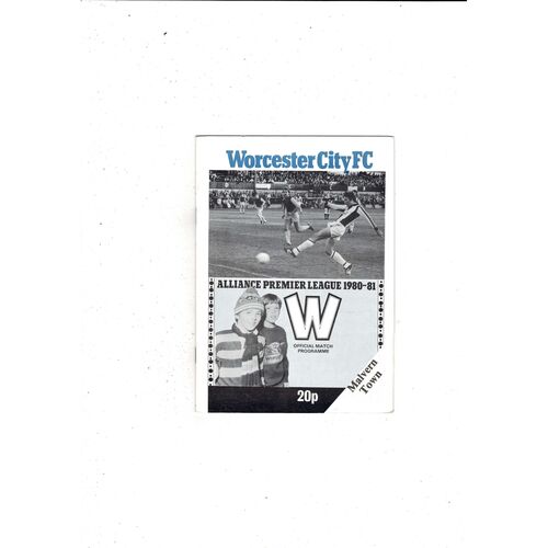 Worcester City v Malvern Town FA Cup Football Programme 1980/81