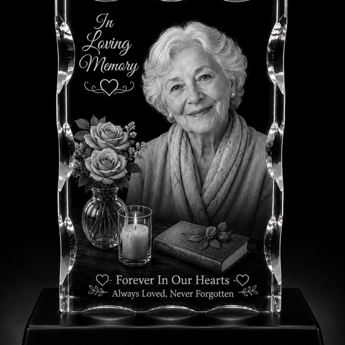 Memorial 3D Crystal Gifts | 3d Crystal Shop | 3d crystal glass engraving | Personalised 3d engraving  | 3d crystal photo