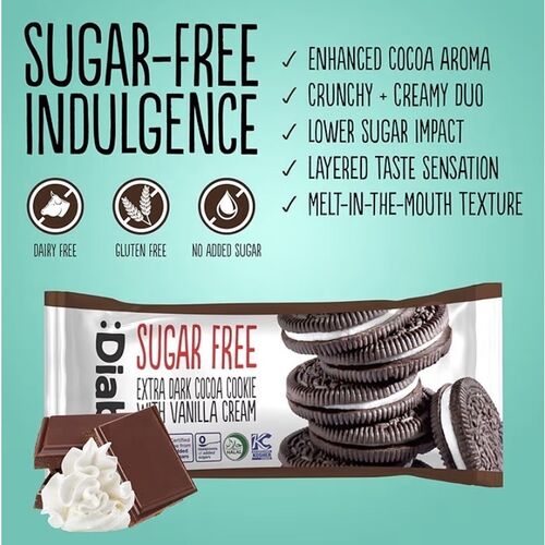Diablo Sugar Free Sandwich Cookies – Extra Dark Cocoa Cookie with Vanilla Cream 176g