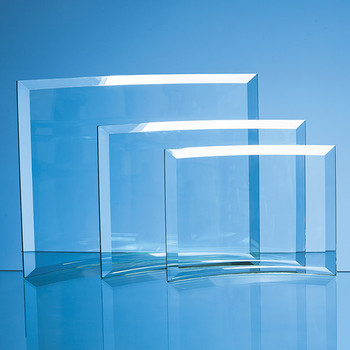 Jade Glass Bevelled Crescent (17.5cm x 23.5cm)