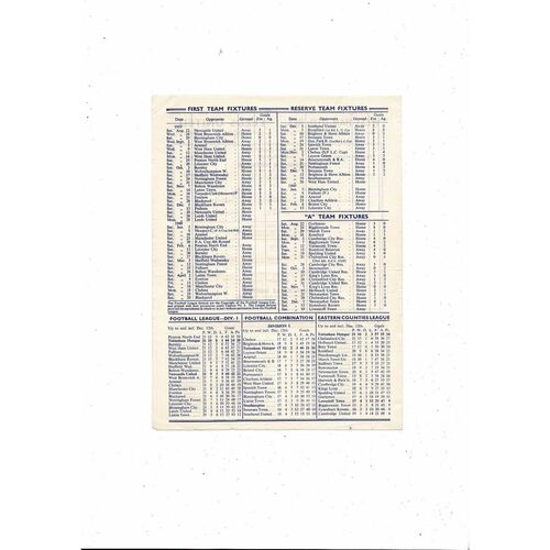 1959/60 Tottenham Hotspur v Newcastle United Football Programme