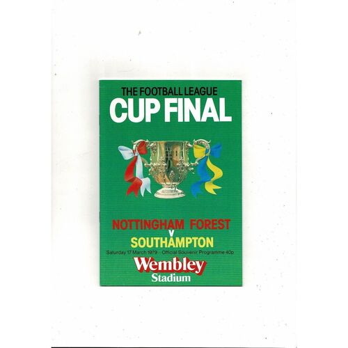 1979 Nottingham Forest v Southampton League Cup Final Football Programme