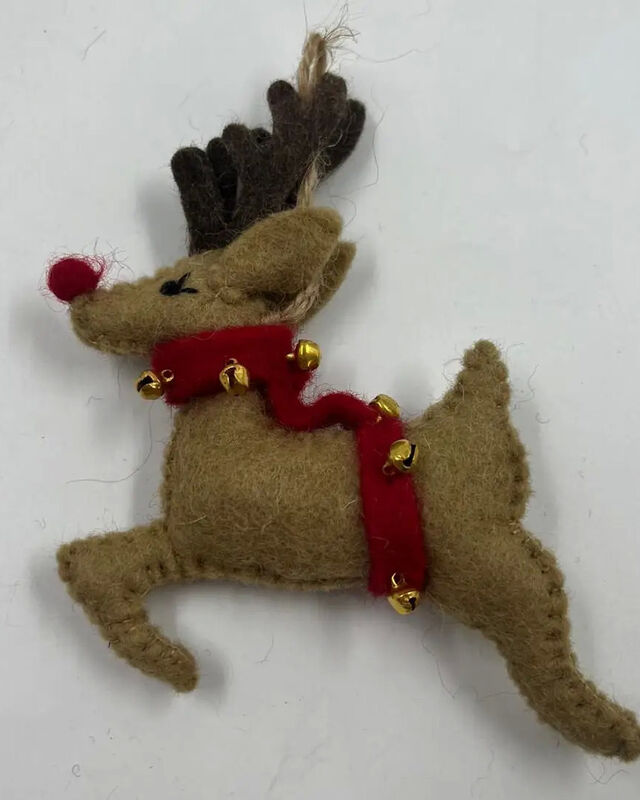 Handmade Felt Christmas Beige Deer Ornament/Decoration 