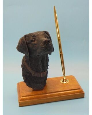 Black Labrador Head Desk Pen Stand