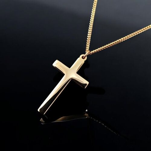 Heavy gold cross pendant