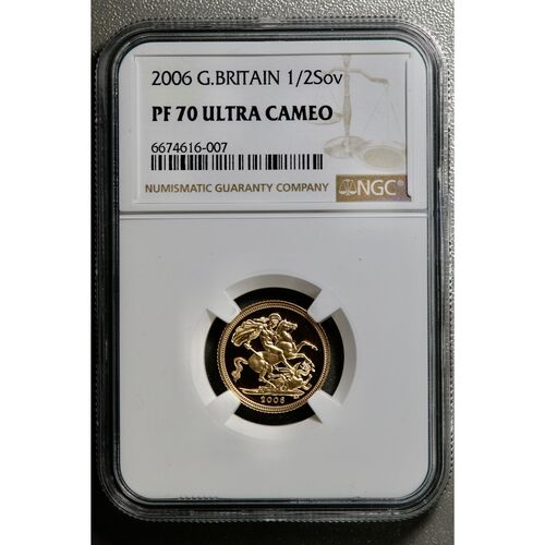 2006 Queen Elizabeth 11 gold proof half sovereign