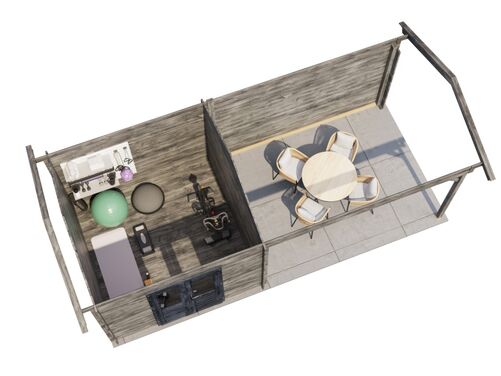 300cm x 300cm + 400cm Veranda