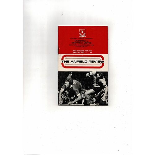 1972/73 Liverpool v Sheffield United Football Programme + League Review