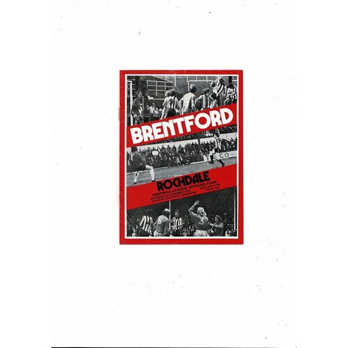 1975/76 Brentford v Rochdale Football Programme