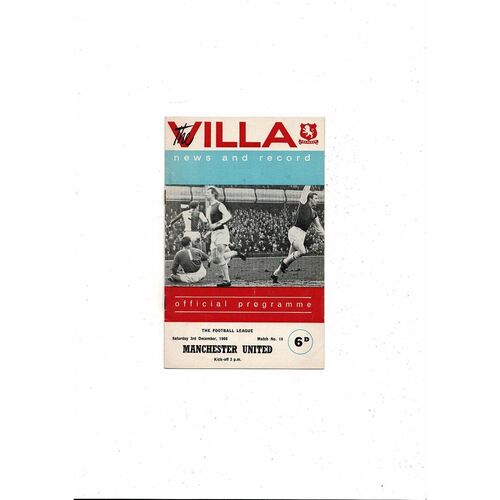1966/67 Aston Villa v Manchester United Football Programme
