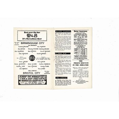 1965/66 Birmingham City v Bristol City Football Programme