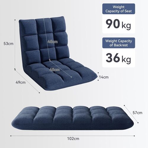 mcc direct Adjustable Floor Chair, Multi-Position Folding Sofa Chair with Back Support, Comfortable Floor Seating for Reading, Gaming, Meditation & Relaxing, Living Room or Bedroom