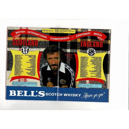 1982 Scotland v England Football Programme Centenary Match