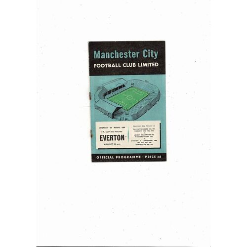 1955/56 Manchester City v Everton FA Cup Football Programme