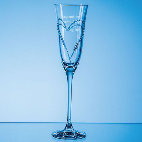 160ml Beloved Heart Diamante Champagne Flute