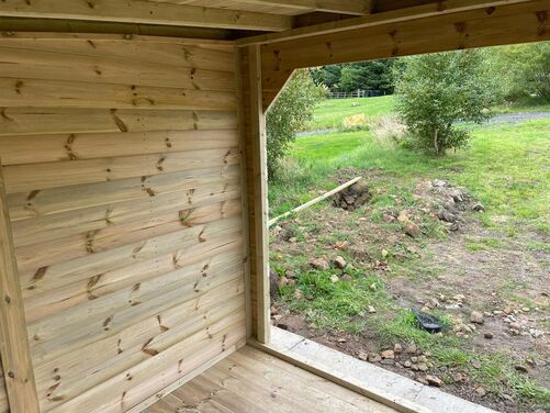 #P006 16x10 Pent Shed with Open Area