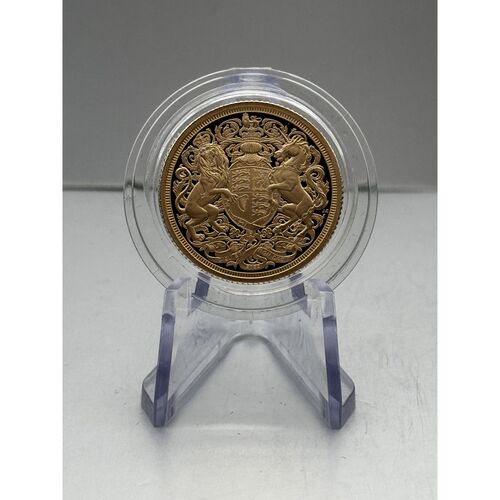 2022 Gold Proof King Charles III Memorial Piedfort Sovereign
