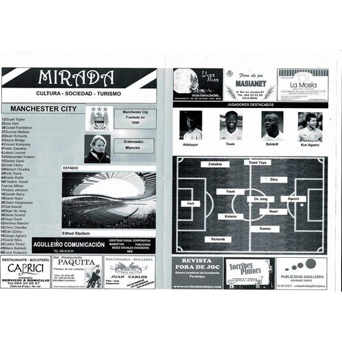 Villarreal v Manchester City Champions League Football Programme 2011/12 + 2 Souvenir Magazines