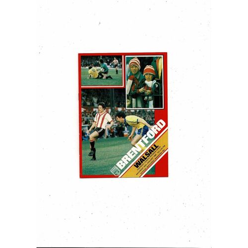 1980/81 Brentford v Walsall Football Programme