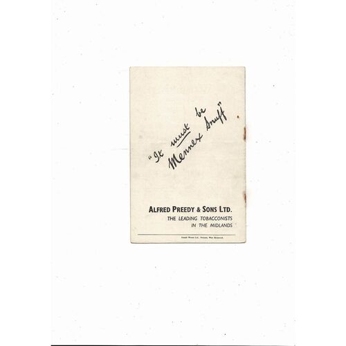 1960 Aston Villa v Wolves FA Cup Semi Final Football Programme @ WBA