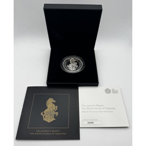 Queen beasts silver proof FDC 2020 ‘The White Horse of Hanover’ coin