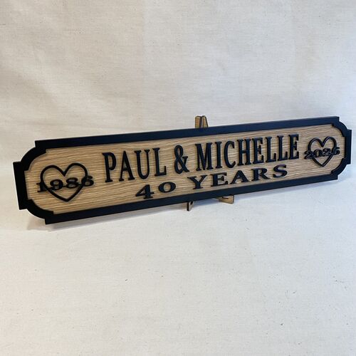 Personalised Mr & Mrs Anniversary Sign | Custom 3D Name Plaque