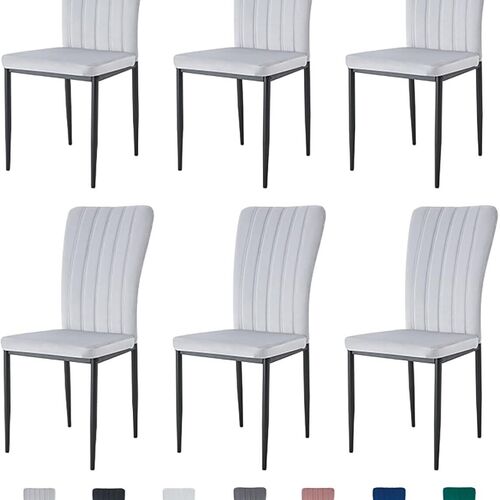 mcc direct Dining Chairs, Velvet High Back Kitchen Chairs with Upholstered Soft Seat and Metal Legs for Home, Office, Dining and Reception - Elle