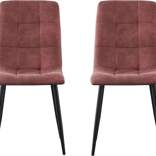 mcc direct Set of 2 Faux Matte Suede Leather Dining Chairs With metal Legs home& restaurants henri