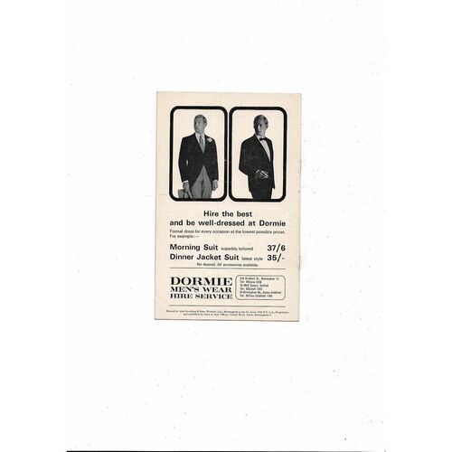 1966/67 Aston Villa v Manchester United Football Programme