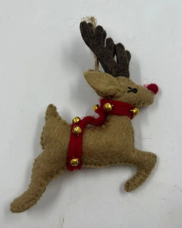 Handmade Felt Christmas Beige Deer Ornament/Decoration 