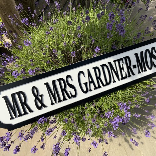 Personalised Mr & Mrs Wedding Street Sign – 3D Wooden Plaque Copy
