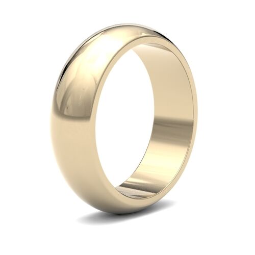 9ct 6mm D shape classic wedding ring