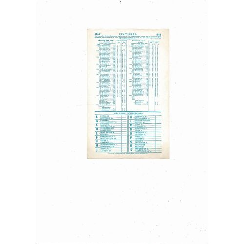 Manchester City v Wolves Central League Football Programme 1965/66