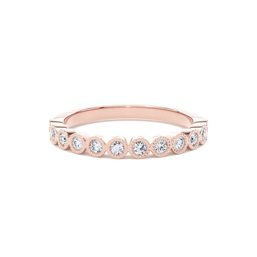 Mille-grain rubover diamond ring