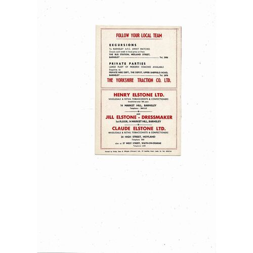 1969/70 Barnsley v Torquay United Football Programme