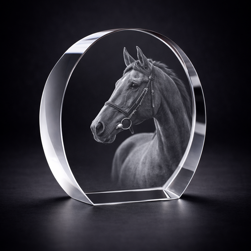 3D Crystal Circle Photo Gift UK 100×100×40mm