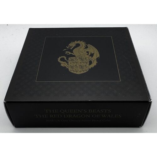 Queen beasts silver proof FDC 2018 ‘ The Red Dragon of Wales’ coin