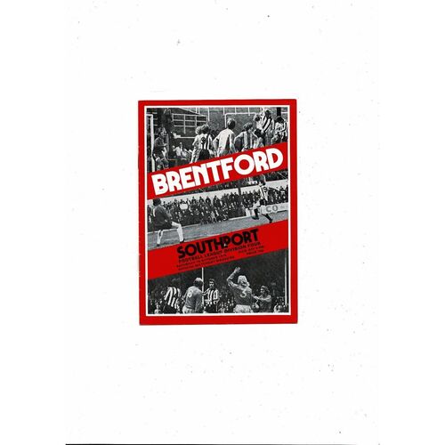 1975/76 Brentford v Southport Football Programme