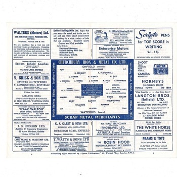 Enfield v Watford FA Cup Football Programme 1966/67