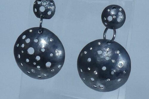 Silent Night Domed Dangly Earrings