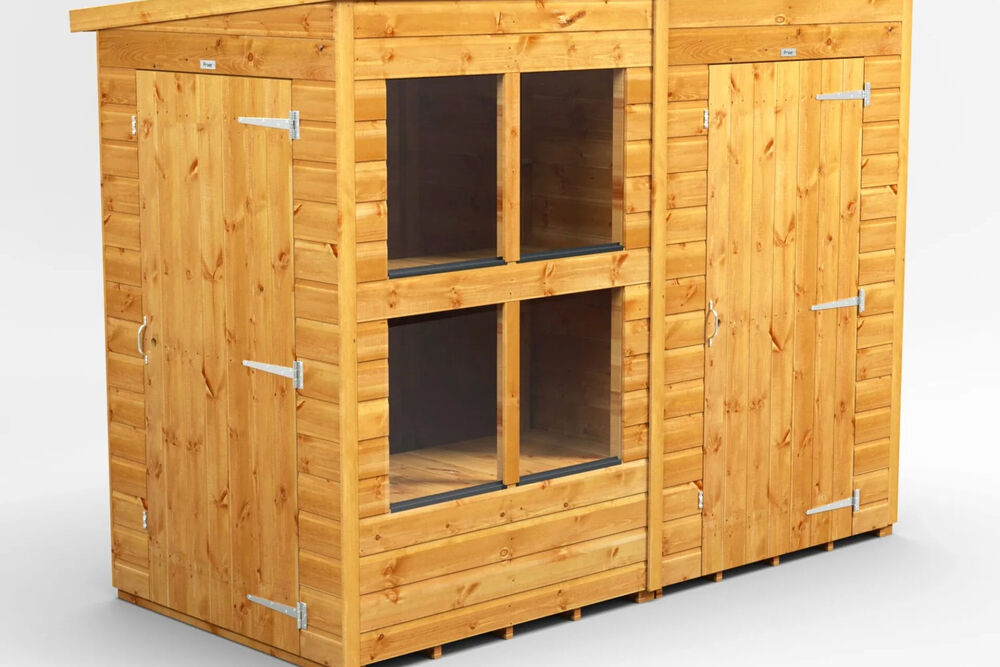 Pent Potting Shed Combi 8x4 with 4ft store